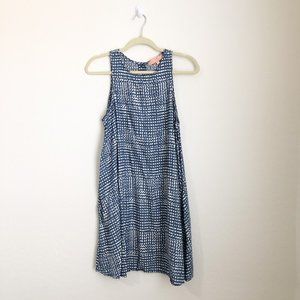 Free Heart Blue Sleeveless Dress with White Dots